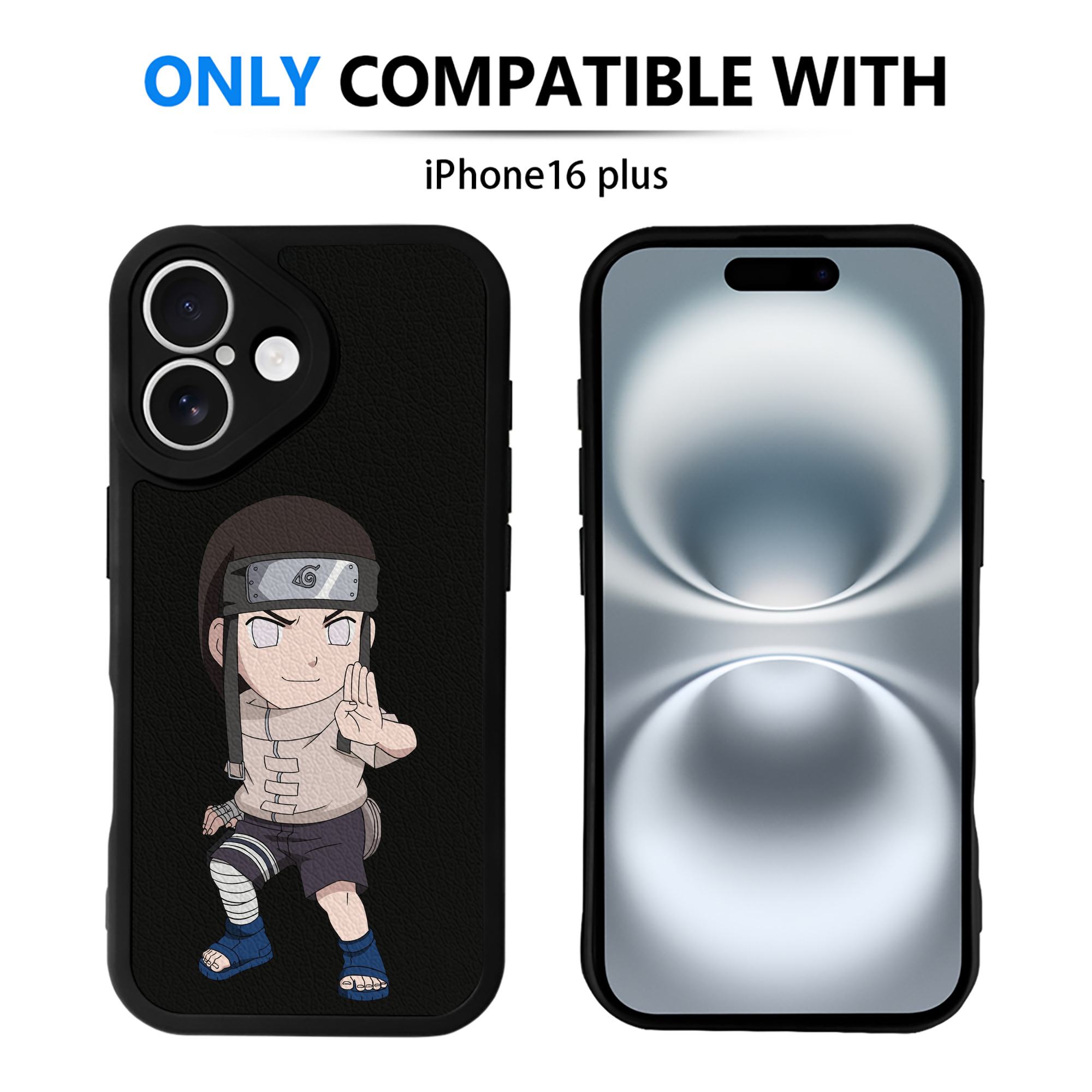 （画像用） NARUTO -ナルト- 日向ネジ Hyūga Neji 【iPhone 16シリーズ対応】シリコンスマホケース（レザー調） 材質：シリコン